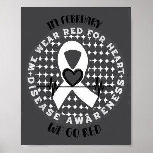 Go Red - American Heart Health Month Awareness In Poster