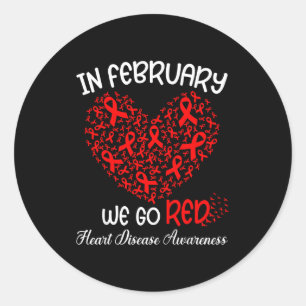 Go Red - American Heart Month Awareness In Februar Classic Round Sticker