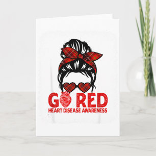 Go Red Chd Heart Disease Awareness Month Messy Bun Card