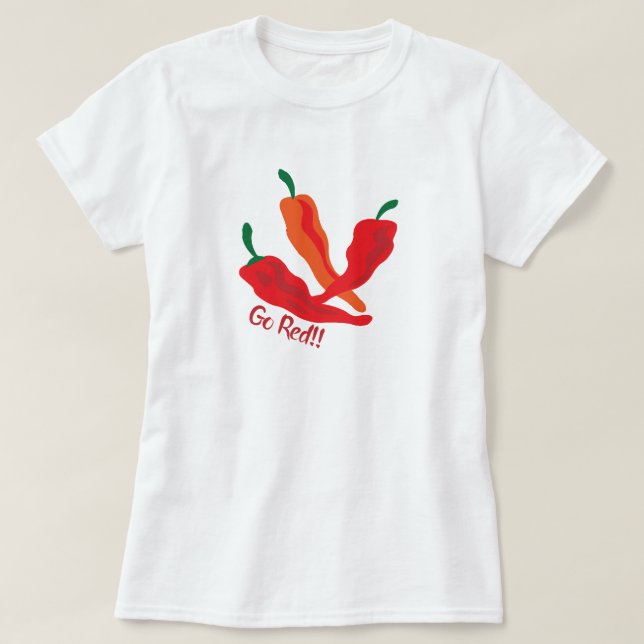 Go Red!!! Chile Peppers T-Shirt (Design Front)