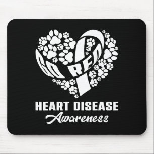 Go Red Disease Awareness Day Red Ribbon & Dog Mouse Pad
