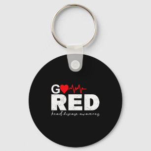 Go Red For Heart Disease Awareness Chd Wear Red He Key Ring