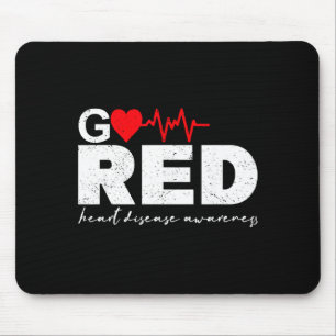 Go Red For Heart Disease Awareness Chd Wear Red He Mouse Pad