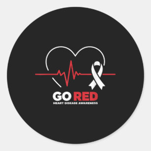 Go Red For Women American Chd Heart Disease Month Classic Round Sticker