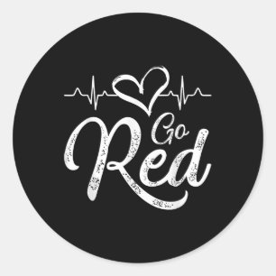 Go Red For Women American Heart Disease Month Awar Classic Round Sticker