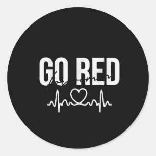 Go Red For Women, Heart Health Disease Awareness C Classic Round Sticker