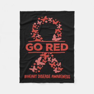 Go Red For Womens Heart Disease Awareness Wear Red Fleece Blanket