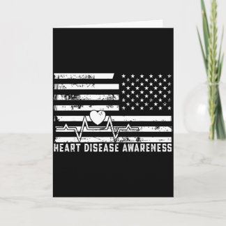Go Red - Heart Disease American Flag Heart Disease Card