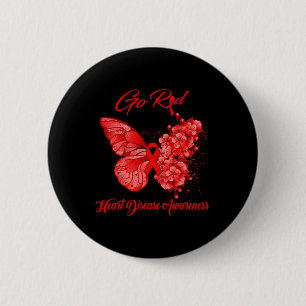 Go Red Heart Disease Awareness 6 Cm Round Badge