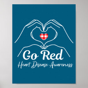 Go red heart disease awareness chd womens february poster