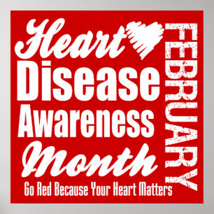 Go Red Heart Disease Awareness Month Poster
