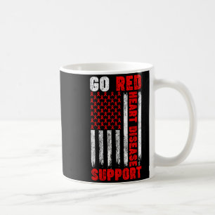Go Red Heart Disease Awareness Support Usa Flag Re Coffee Mug