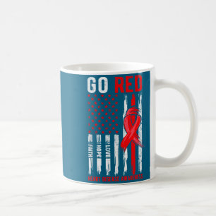 Go Red Heart Disease Suprt Flag - Heart Disease Aw Coffee Mug