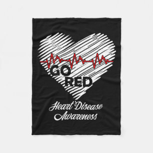 Go Red Heart Health Heart Disease Awareness Fleece Blanket