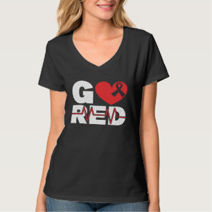 Go Red Heart Health Heart Disease Awareness T-Shirt
