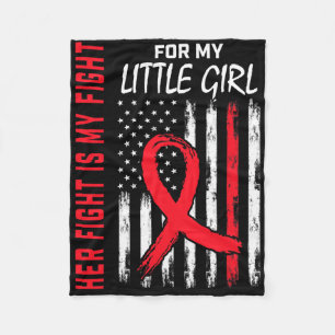Go Red Her Fight Daughter Little Girl Heart Diseas Fleece Blanket