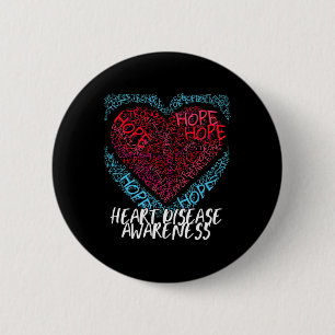 Go Red Hope Heart Disease Awareness For Men Women  6 Cm Round Badge