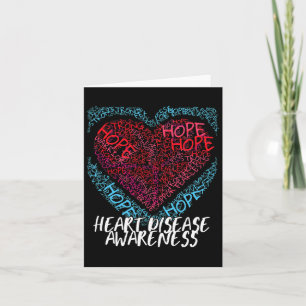 Go Red Hope Heart Disease Awareness For Men Women Card
