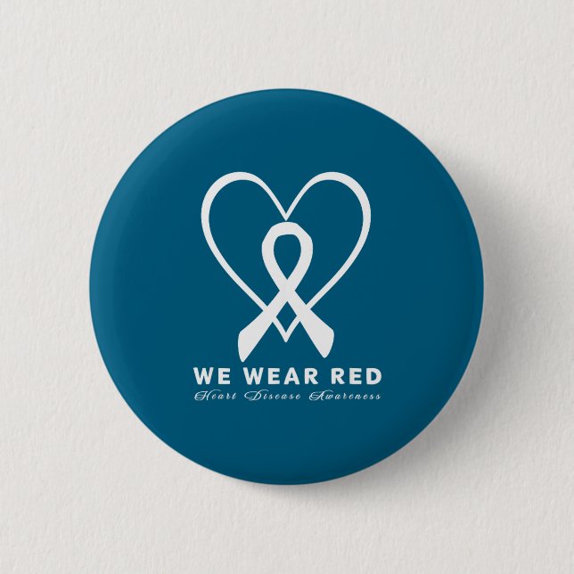 Go Red In February Heart Disease Awareness Health  6 Cm Round Badge (Front)
