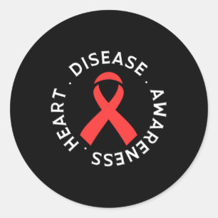 Go Red In February Heart Disease Awareness Health  Classic Round Sticker