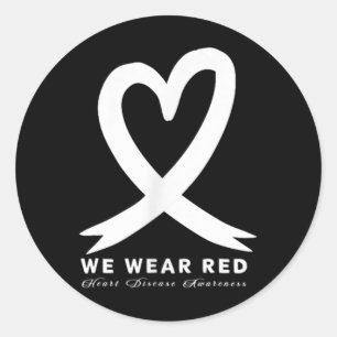 Go Red In February Heart Disease Awareness Health Classic Round Sticker