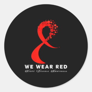 Go Red In February Heart Disease Awareness Health  Classic Round Sticker