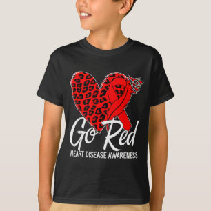 Go Red Leopard Heart Feather Birds Flying Out Hear T-Shirt