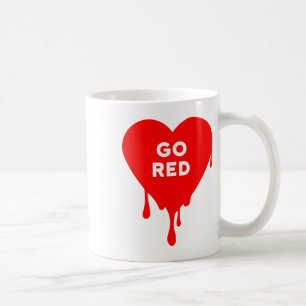 Go Red - Red Team, Colour War, Camp, Dripping Hear Coffee Mug