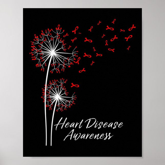 Go Red Ribbon Heart Disease Awareness Month Women  Poster (Front)