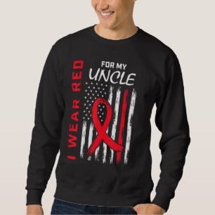 Go Red Uncle Heart Disease Awareness Flag Niece Ne Sweatshirt