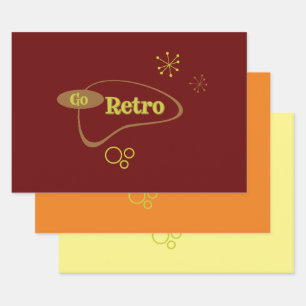 Go Retro Mid-Century Modern Wrapping Paper Sheet
