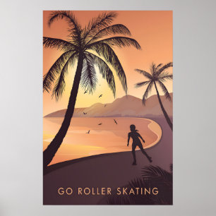 Go Roller Skating Travel Poster