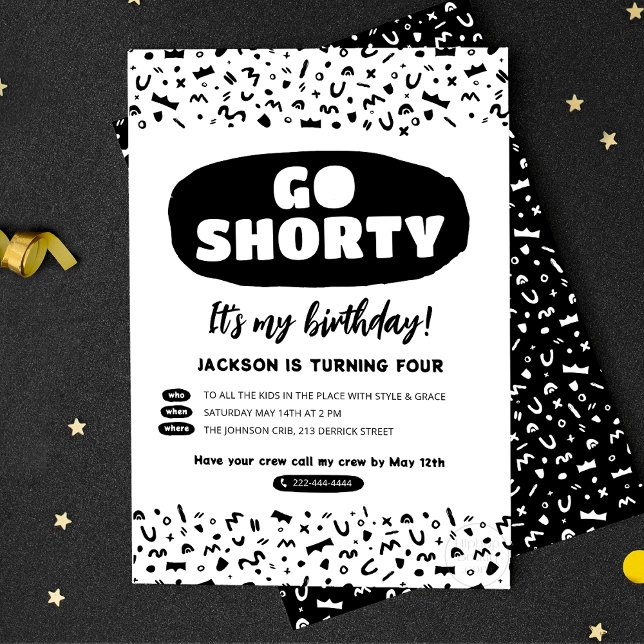 Go shorty 90s Hip Hop Rap Birthday Invitation (Creator Uploaded)