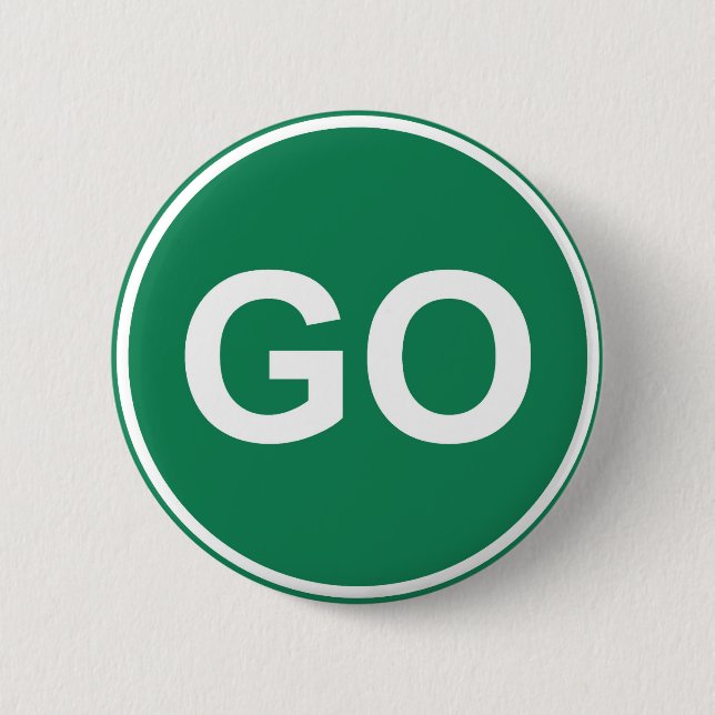 GO Sign 6 Cm Round Badge (Front)
