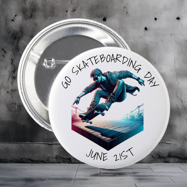 Go Skateboarding Day |  6 Cm Round Badge (Creator Uploaded)