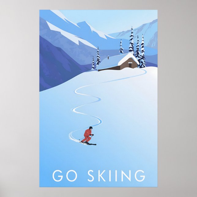 Go Skiing Travel Poster (Front)