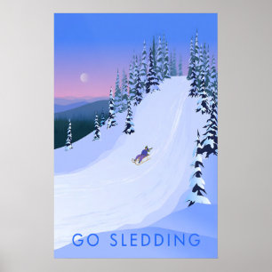 Go Sledding Travel Poster