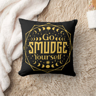 Go Smudge Yourself Celestial Moon Phases Halloween Cushion
