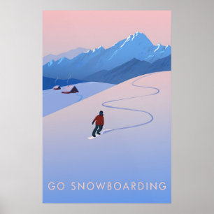 Go Snowboarding Travel Poster