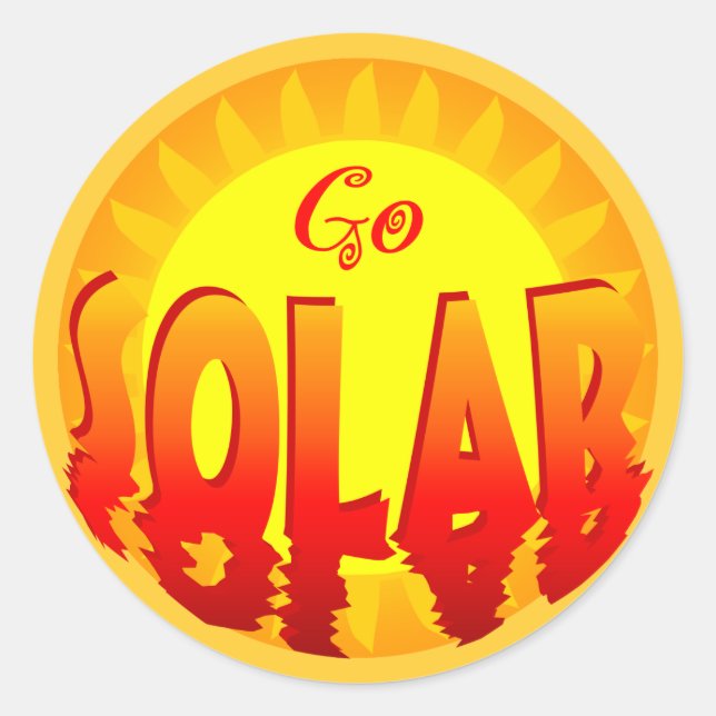 Go Solar Slogan Sticker (Front)