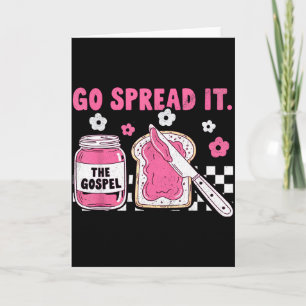 Go Spread It The Gospel Retro Funny Jar Floral Chr Card