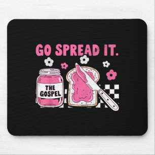 Go Spread It The Gospel Retro Funny Jar Floral Chr Mouse Pad