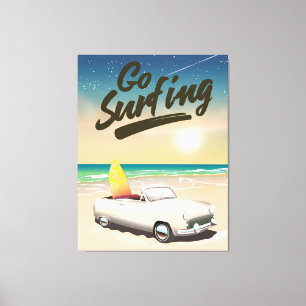 Go Surfing Travel poster! Canvas Print