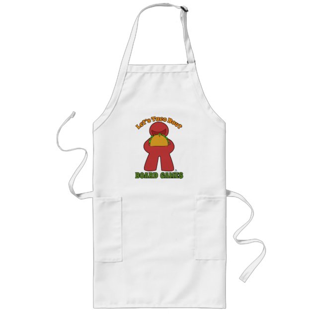 Go Taco Bout Board Games Meeple Humour Art Long Apron (Front)
