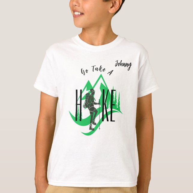 "Go Take A Hike" Customisable Boy's T-Shirt (Front)