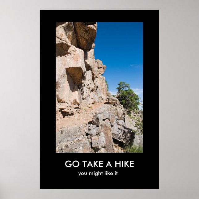 GO TAKE A HIKE demotivational poster (Front)
