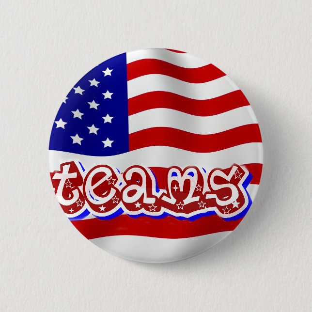 Go Team Go!,USA_ 6 Cm Round Badge (Front)