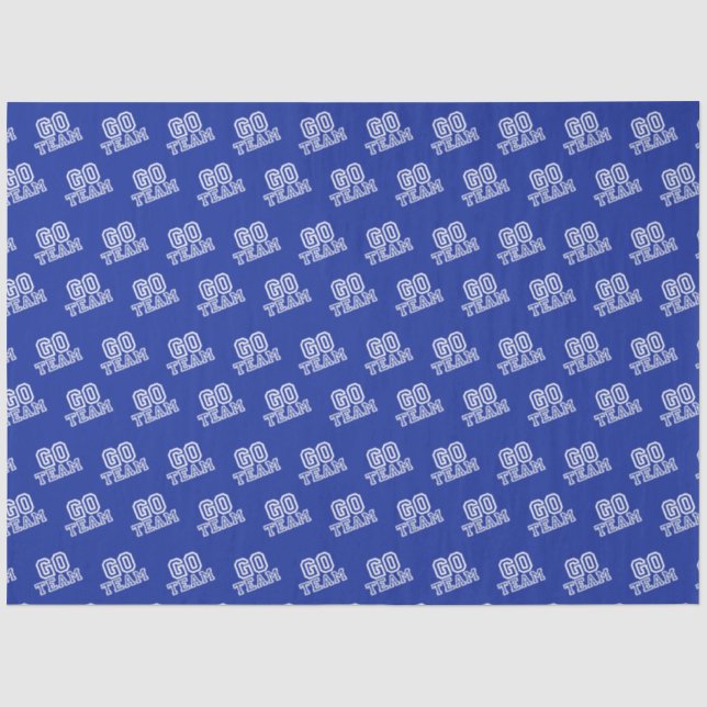 Go Team Word Art in Blue Tissue Paper (Front)