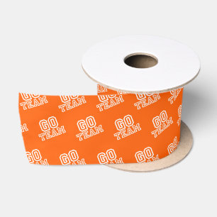 Go Team Word Art in Orange Satin Ribbon