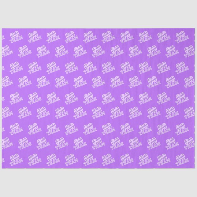 Go Team Word Art in Purple Tissue Paper (Front)